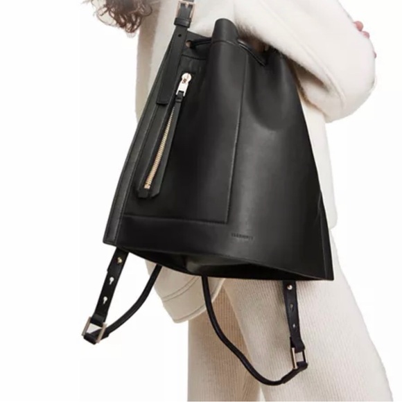All Saints Alpha Medium Leather Backpack – Black - Picture 9 of 9